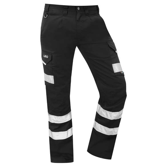 LEO WORKWEAR ILFRACOMBE Cargo Style Reflective Poly/Cotton Trouser