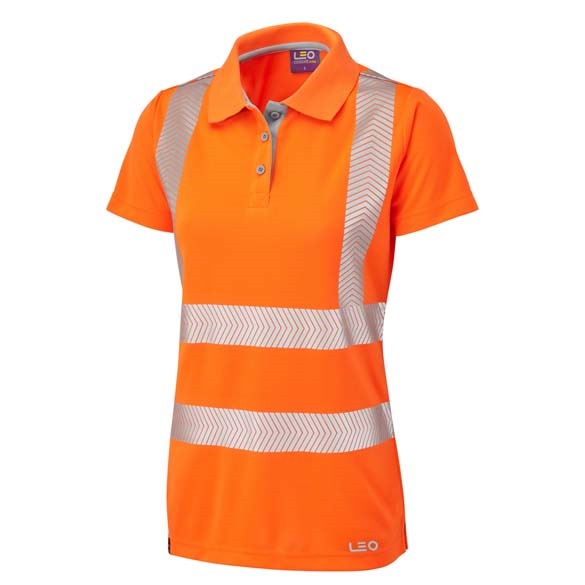 LEO WORKWEAR PIPPACOTT ISO 20471 Cl 2 Coolviz Plus Ladies Polo Shirt