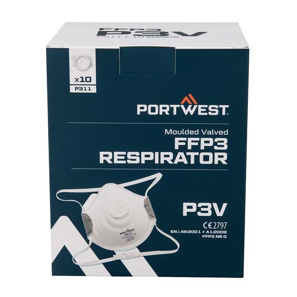 Moulded FFP3 Valved Respirator (Pk10)