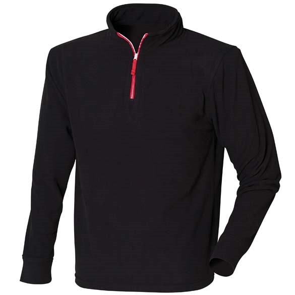 &#188; zip long sleeve fleece piped