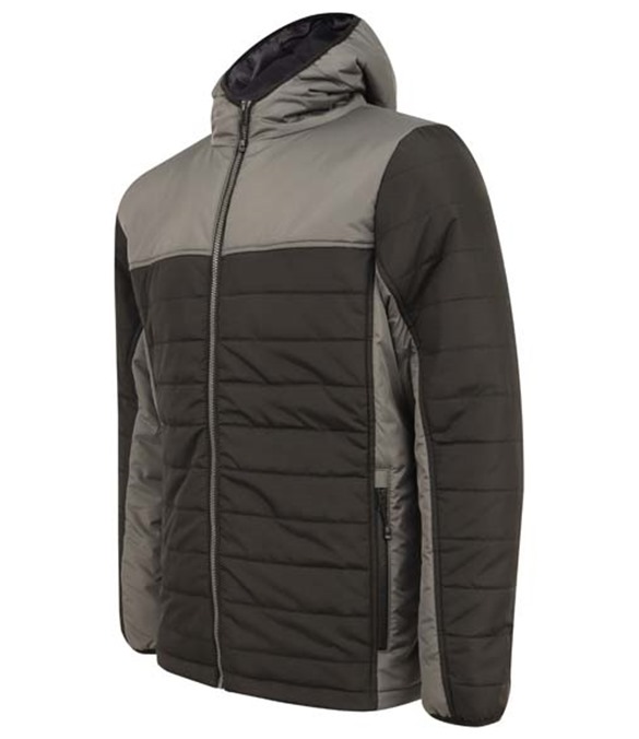 Hooded contrast padded jacket