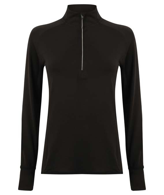 Women&#39;s long-sleeved &#188; zip top