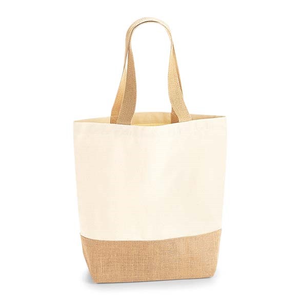 Jute base canvas shopper