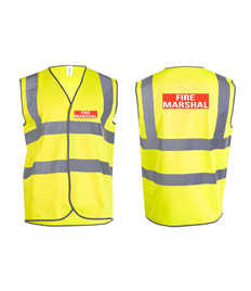 Fire Marshal Hi Vis Safety Waistcoat (Standard Transfer Red/White)